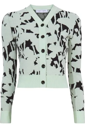 Proenza Schouler Strik, Dame, Flerfarvet, M, Floral Cardigan