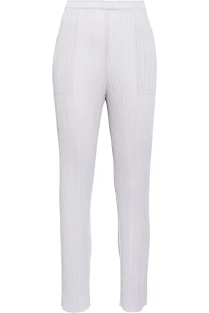 Issey Miyake Bukser, Dame, Grå, 2XL, Uld, Stilfulde Bukser