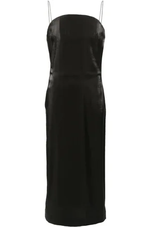 Jacquemus Kjole, Dame, Sort, S, Satin, Satin Finish Midi Kjole