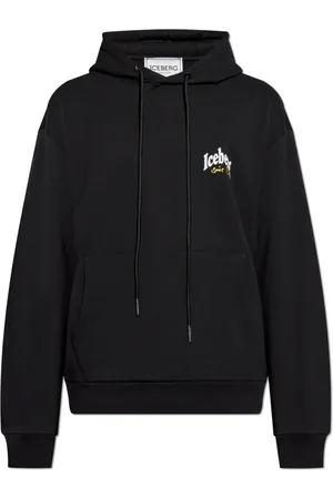 Iceberg Sweathshirts & Hoodies, Herre, Sort, 2XL, Bomuld, Sort Hættetrøje