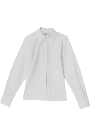 Fendi Bluser & Skjorter, Dame, Hvid, 2XS, Bomuld, Langærmet skjorte