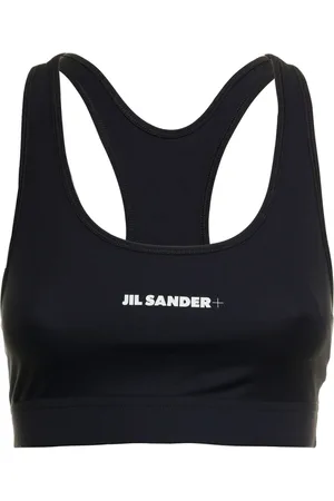 Jil Sander Sport, Dame, Sort, M, Uld, Sort Logo Top i strækbart materiale