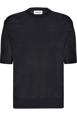 LANEUS Strik, Herre, Sort, L, Rund halsstrikket T-shirt