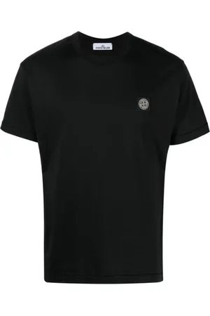 Stone Island Top, Herre, Sort, XL, Bomuld, Chest Logo T-Shirt