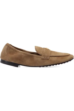 Tory Burch Sko, Dame, Brun, 41 EU, Suede, River Rock Suede Double T Ballet Loafer