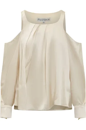 J.W.Anderson Bluser & Skjorter, Dame, Hvid, XS, Uld, Twisted Shoulder Top
