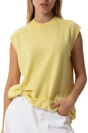 J.W.Anderson Top, Dame, Gul, S, Bomuld, Ring Detail Roll Top Sweater