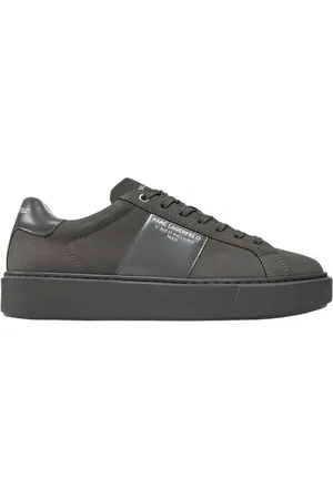 Karl Lagerfeld Sko, Herre, Grå, 42 EU, Læder, Maxi Up Kl52218 Sneakers