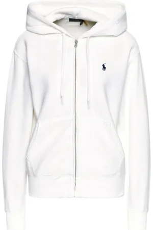 Ralph Lauren Sweathshirts & Hoodies, Dame, Hvid, XS, Bomuld, Hooded Zip-Up Sweater