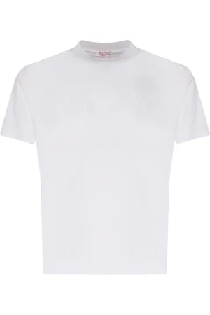 VALENTINO GARAVANI Top, Herre, Hvid, L, Bomuld, Hvid Logo T-shirt i Bomuld
