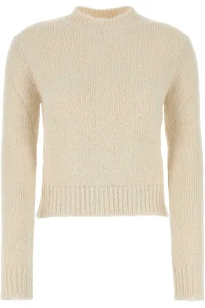 Jil Sander Strik, Dame, , S, Ivory Alpaca Blend Sweater