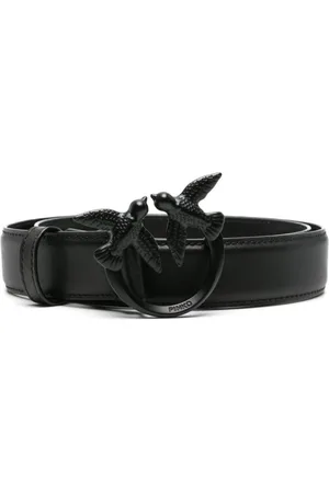Pinko Tilbehør, Dame, Sort, XS, Leather Love Berry Bælte