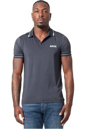 HUGO BOSS Top, Herre, Blå, M, Bomuld, Bomulds Polo Shirt med Logo
