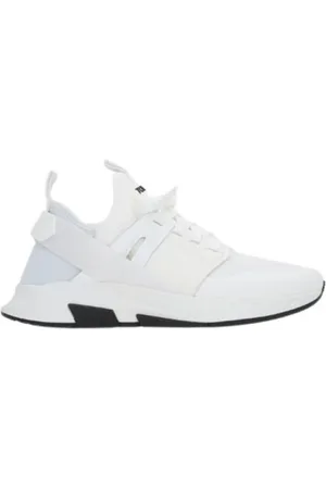 Tom Ford Sko, Herre, Hvid, 39 1/2 EU, Læder, Low-Top Sneakers med ruskinddetaljer