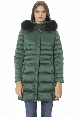 BALDININI Frakke, Dame, Grøn, M, Polyester, Elegant Lang Grøn Dunjakke