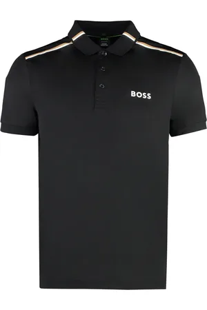 HUGO BOSS Top, Herre, Sort, XS, Polyester, Techno Jersey Polo Shirt