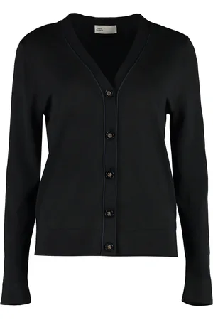 Tory Burch Strik, Dame, Sort, L, Uld, Silk Wool Blend Cardigan