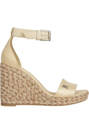 Tommy Hilfiger Sko, Dame, , 39 EU, Satin, Farverig Høj Kile Satin Sandal