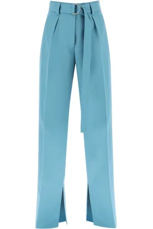 Jil Sander Bukser, Dame, Blå, S, Uld, Wide Bukser