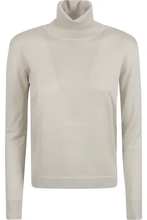 Tom Ford Strik, Dame, Grå, S, Cashmere, Luksuriøs Cashmere Silke Rullekrave Sweater