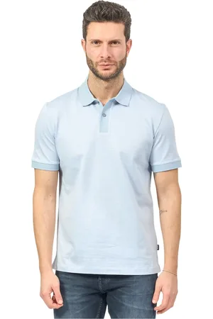 HUGO BOSS Top, Herre, Blå, S, Bomuld, Trefarvet Polo Shirt