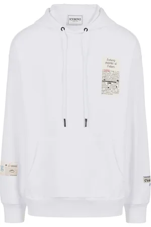 Iceberg Sweathshirts & Hoodies, Herre, Hvid, XL, Bomuld, Hvid relaxed fit bomuldshættetrøje