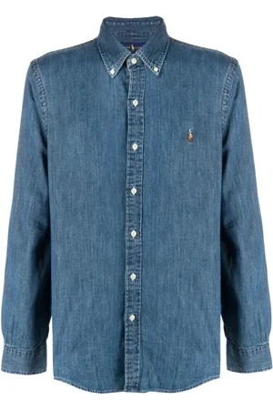 Ralph Lauren Skjorte, Herre, Blå, S, Denim, Denim Sportsskjorte Langærmet