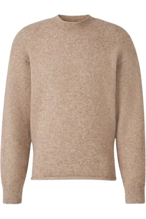 Jacquemus Strik, Herre, Brun, L, Uld, Stilfuld Strikket Pullover Sweater