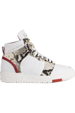 Giuliano Galiano Sko, Herre, Hvid, 36 EU, Uld, Python Sneakers med 1990 Patch
