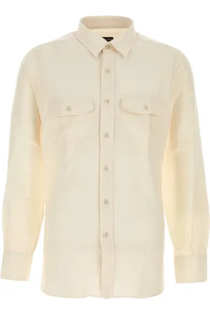 Tom Ford Skjorte, Herre, , L, Bomuld, Let Twill Militærskjorte