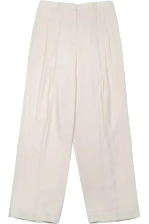 Tory Burch Bukser, Dame, , XS, Trendy Ivory Plisserede Bukser