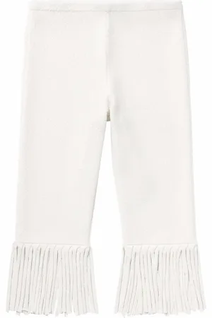 Proenza Schouler Shorts, Dame, Hvid, S, Polyester, Strikkede Fringe Cykelshorts