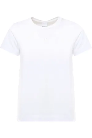 Pinko Top, Dame, Hvid, XS, Bomuld, Love Birds Broderet T-shirt