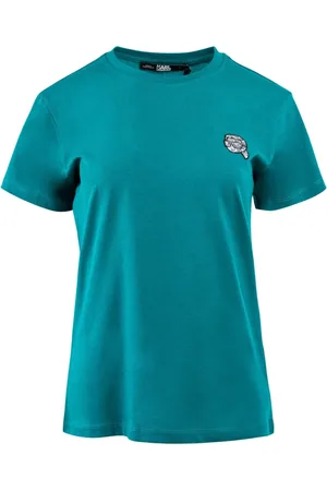 Karl Lagerfeld Top, Dame, Grøn, XS, Bomuld, Ikonisk Dame T-shirt Grøn