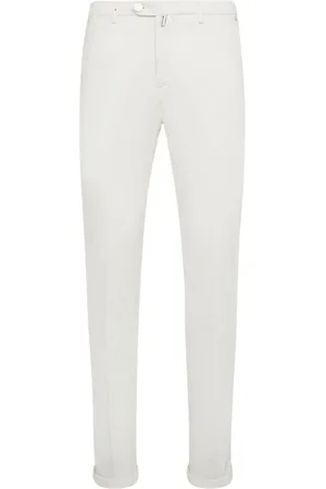 Kiton Bukser, Herre, Hvid, W31, Bomuld, Slim Fit Ivory Chino Bukser
