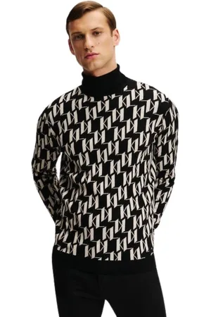 Karl Lagerfeld Strik, Herre, Sort, M, Bomuld, Turtleneck