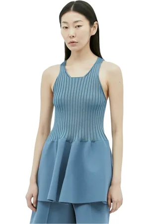 Jil Sander Top, Dame, Blå, S, Tulip Top