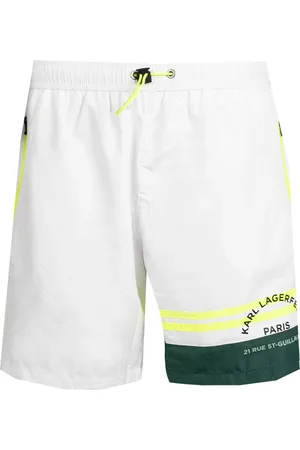 Karl Lagerfeld Badetøj, Herre, Hvid, S, Uld, Badeshorts