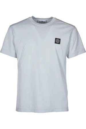 Stone Island Top, Herre, Blå, XL, Bomuld, Jersey Cotton Kortærmet Logo Patch T-shirt