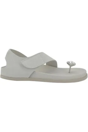 Pedro Garcia Sko, Dame, Hvid, 40 EU, Læder, Krystal Knap Ruskind Sandaler