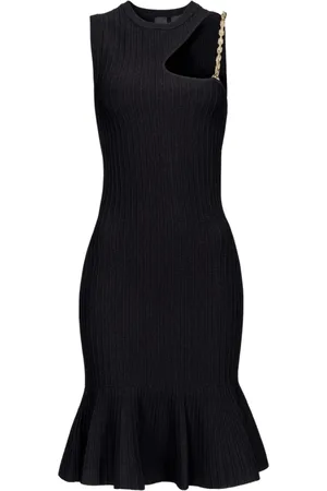 Pinko Kjole, Dame, Sort, L, Sort Strikket Midi Kjole
