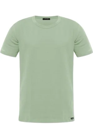 Tom Ford Top, Herre, Grøn, S, Bomuld, Underwear T-shirt med Logo Patch
