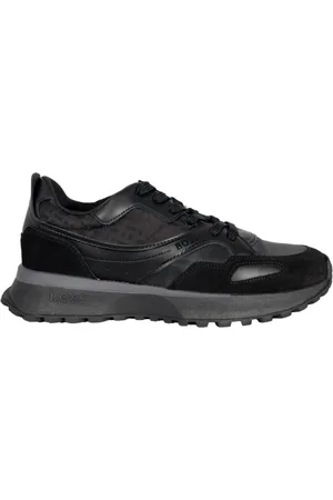 HUGO BOSS Sko, Herre, Sort, 45 EU, Uld, Sporty Mixed Material Sneakers Jonah Runn Sort