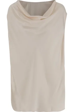 Sa Su Phi Top, Dame, , XS, Silke Viskose Draperet Top Reversible Elfenben