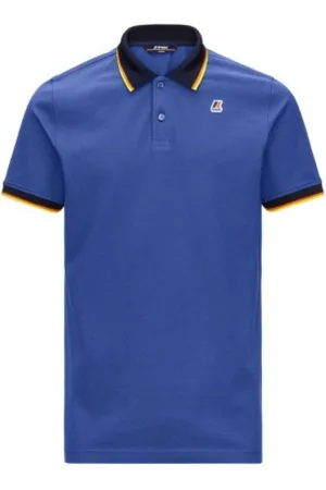 K-Way Top, Herre, Blå, M, Uld, Total Contrast Stretch Polo