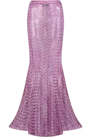 SANTA BRANDS Nederdel, Dame, Lyserød, M/L, Polyester, Mesh Maxi Nederdel med Rhinestones