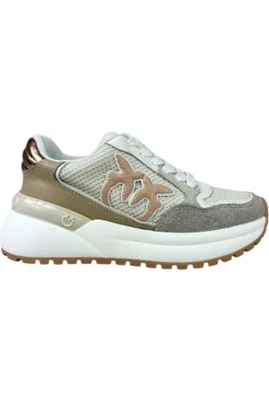 Pinko Sko, Dame, Flerfarvet, 36 EU, Uld, Mesh Leather Sneakers Love Birds