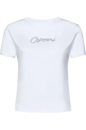 COPERNI Top, Dame, Hvid, L, Bomuld, Krystal Logo Hvid T-shirt