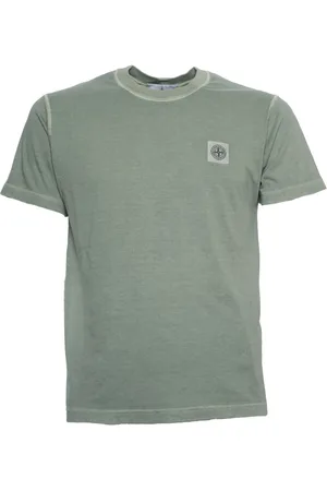 Stone Island Top, Herre, Grøn, L, Bomuld, Compass Patch T-shirt