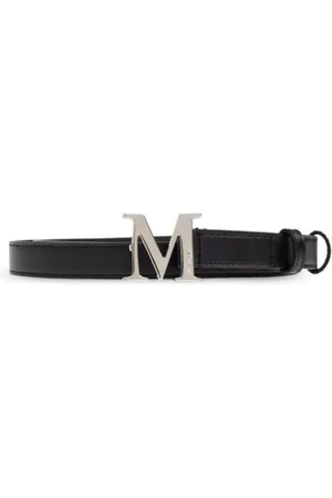 Max Mara Tilbehør, Dame, Sort, L, Klassisk Sort Bælte med Logo Spænde